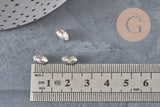 Cabochon navette cristal transparent serti en laiton platine 8x4mm, x10 (G11191)