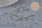Cuentas aplastables latón platino 2x1.2mm, x1 gramo VÁLIDO