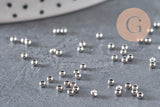 Perles à écraser acier 316 inoxydable platine 2mm, x50 (G11174)