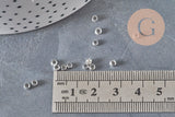 Silver-plated brass crimp beads 3x2mm, x2 Grams