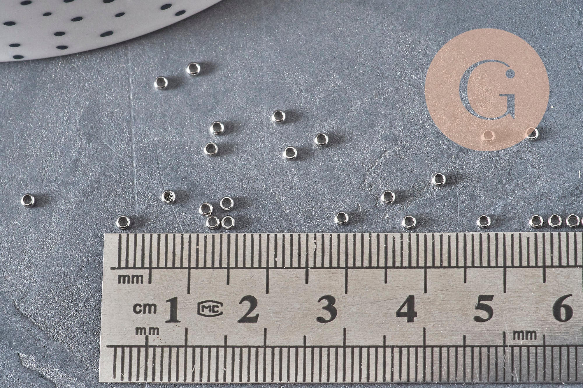 Crimp beads washer stainless steel 316 platinum 1.9mm, x50 VALID