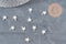 Stainless steel 304 star charm, silver plated, 10mm, x5 (G11172)