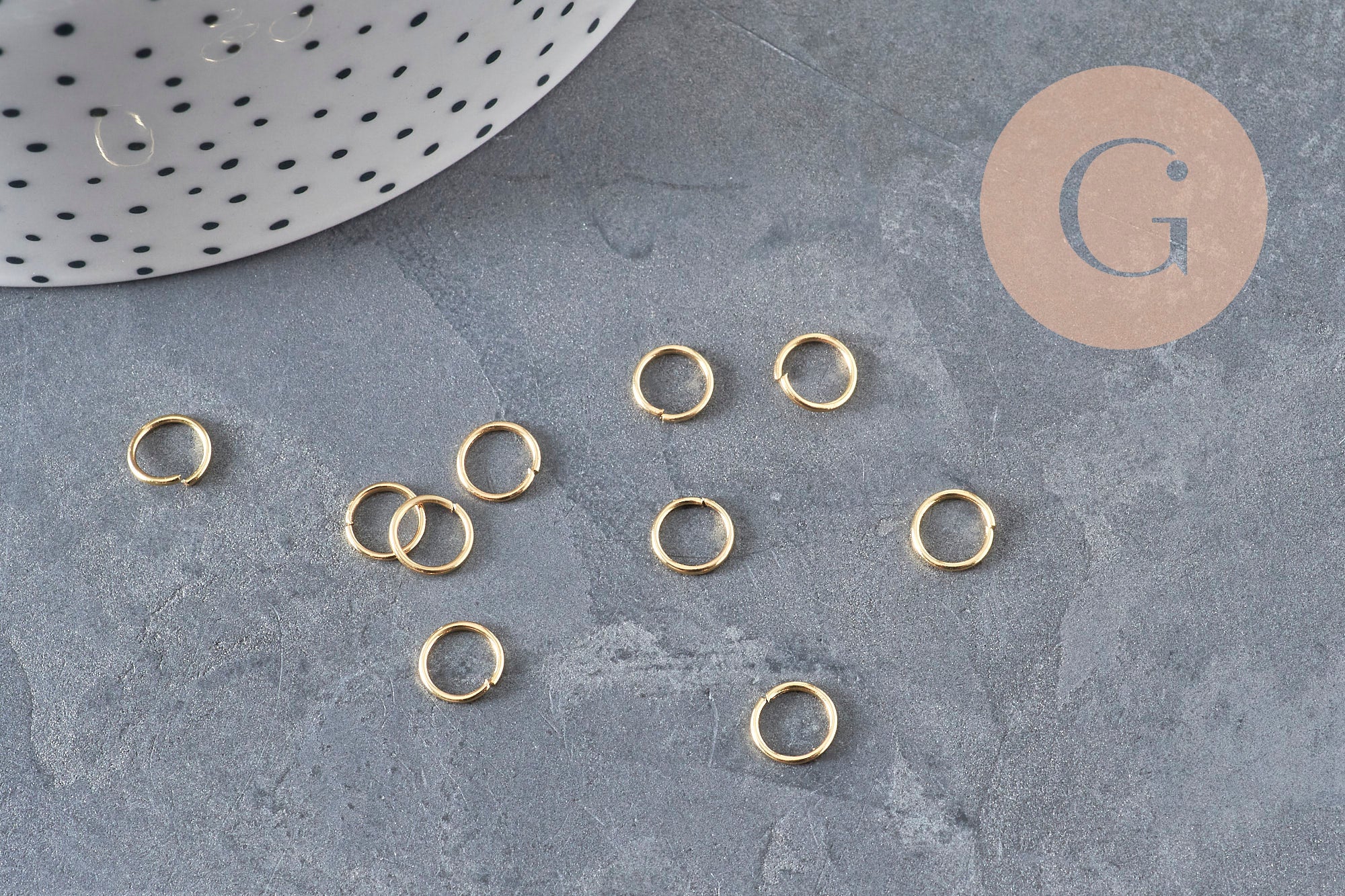 Round closed rings gilded 304 stainless steel 7mm/0.8mm, x10 VALID