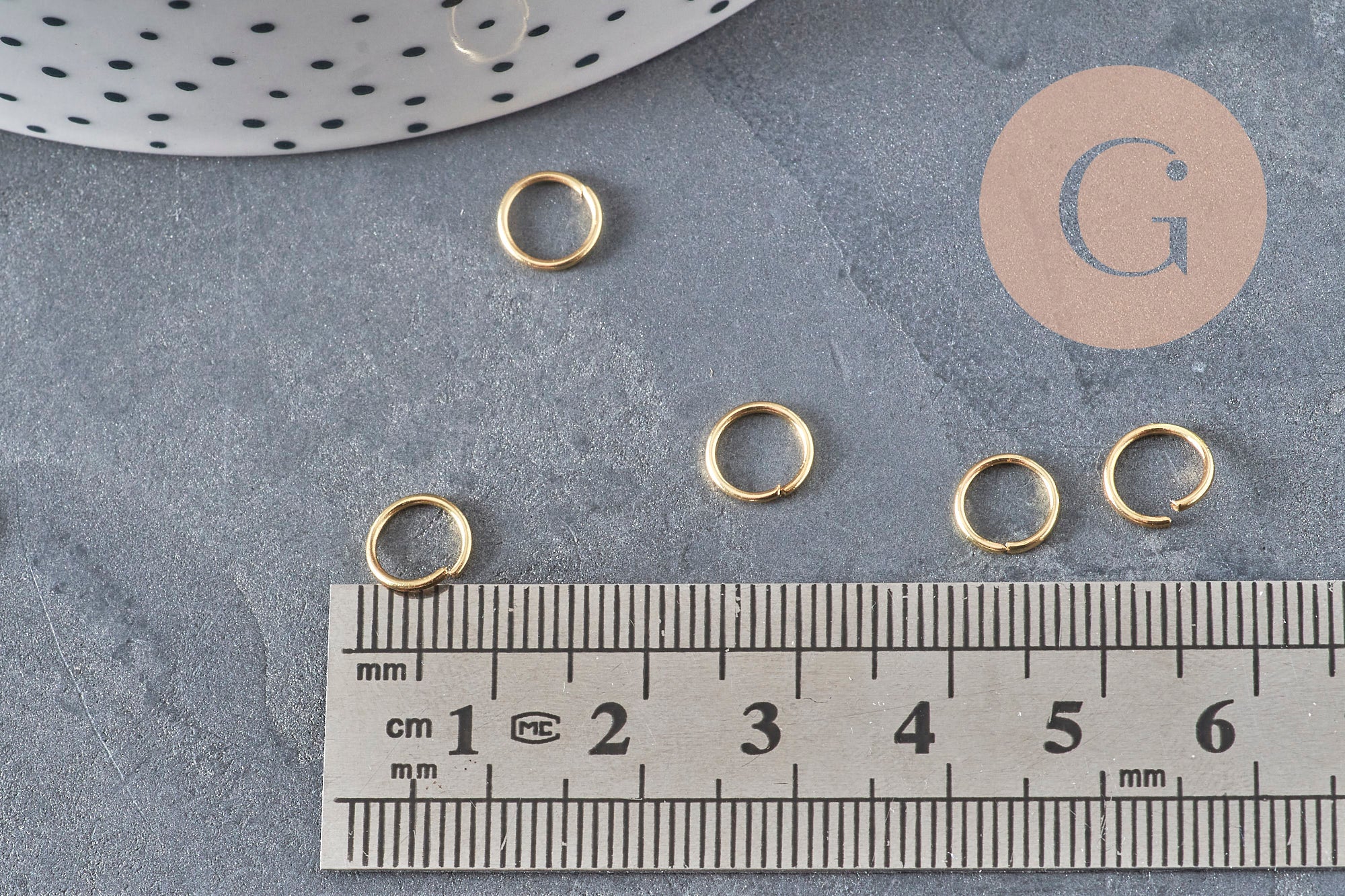Round closed rings gilded 304 stainless steel 7mm/0.8mm, x10 VALID