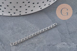 Cadena de extensión de acero inoxidable platino 47-53mm, x5 VÁLIDO
