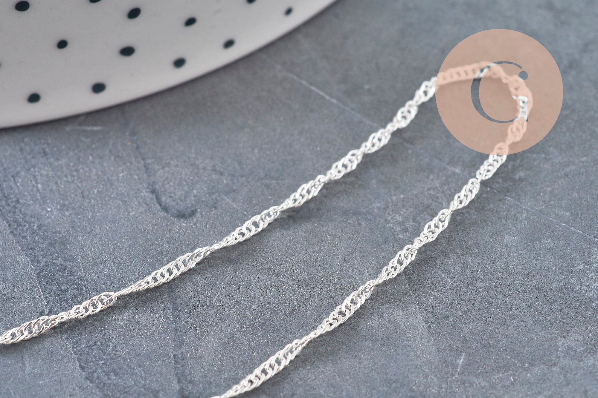 Collar cadena singapur acero inoxidable plateado 2mm/43cm, x1 VÁLIDO
