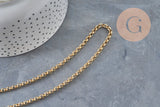 Rolo chain necklace 304 stainless steel gold PVD 4mm/45cm, x1 (G11220)