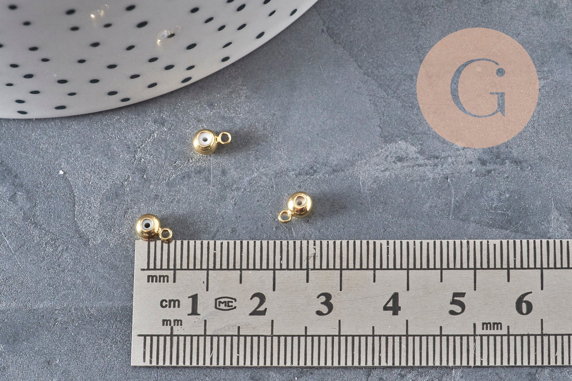 Enganche de goma para colgante de latón dorado 6.5x3.5mm, x10 VÁLIDO