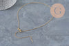 Adjustable IP gold-plated 304 stainless steel curb chain necklace, 2mm/51cm, x1 VALID