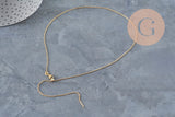 Adjustable IP gold-plated 304 stainless steel curb chain necklace, 2mm/51cm, x1 VALID