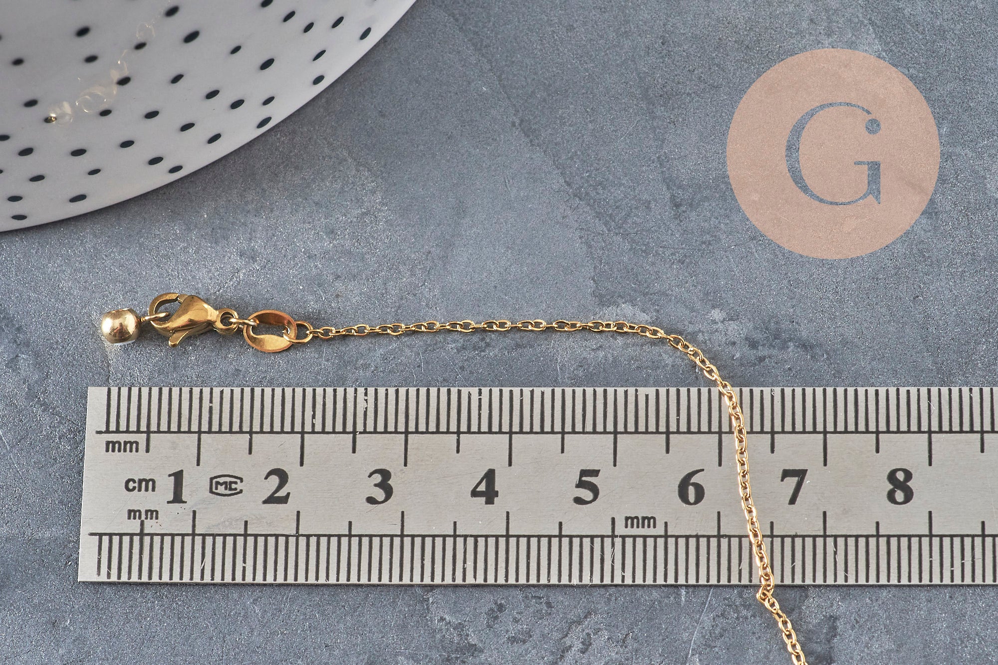 Adjustable IP gold-plated 304 stainless steel curb chain necklace, 2mm/51cm, x1 VALID