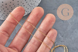 Adjustable IP gold-plated 304 stainless steel curb chain necklace, 2mm/51cm, x1 VALID