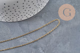 304 Stainless Steel IP Gold-Plated Mariner Chain 2mm, x1 meter (G11234)