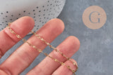 304 Stainless Steel Textured Fancy Chain, Gold IP 4mm, x1 meter (G11235)