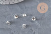 Bélière pendentif coupelle en acier 201 inoxydable argenté 6mm, x5 (G11170)