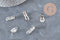 Clip-on earring findings, 304 stainless steel, silver-plated, 16mm, x10 (G11175)