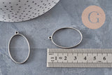 35mm Stainless Steel 304 Platinum Oval Pendant Tray, x1 VALID