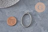 35mm Stainless Steel 304 Platinum Oval Pendant Tray, x1 VALID