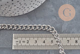 Cadena curva acero inoxidable 304 platinada 6.5mm, x1 metro VÁLIDO