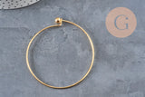 Smooth bangle bracelet with gold-plated 304 stainless steel ball 62mm, x1 VALID