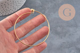 Smooth bangle bracelet with gold-plated 304 stainless steel ball 62mm, x1 VALID