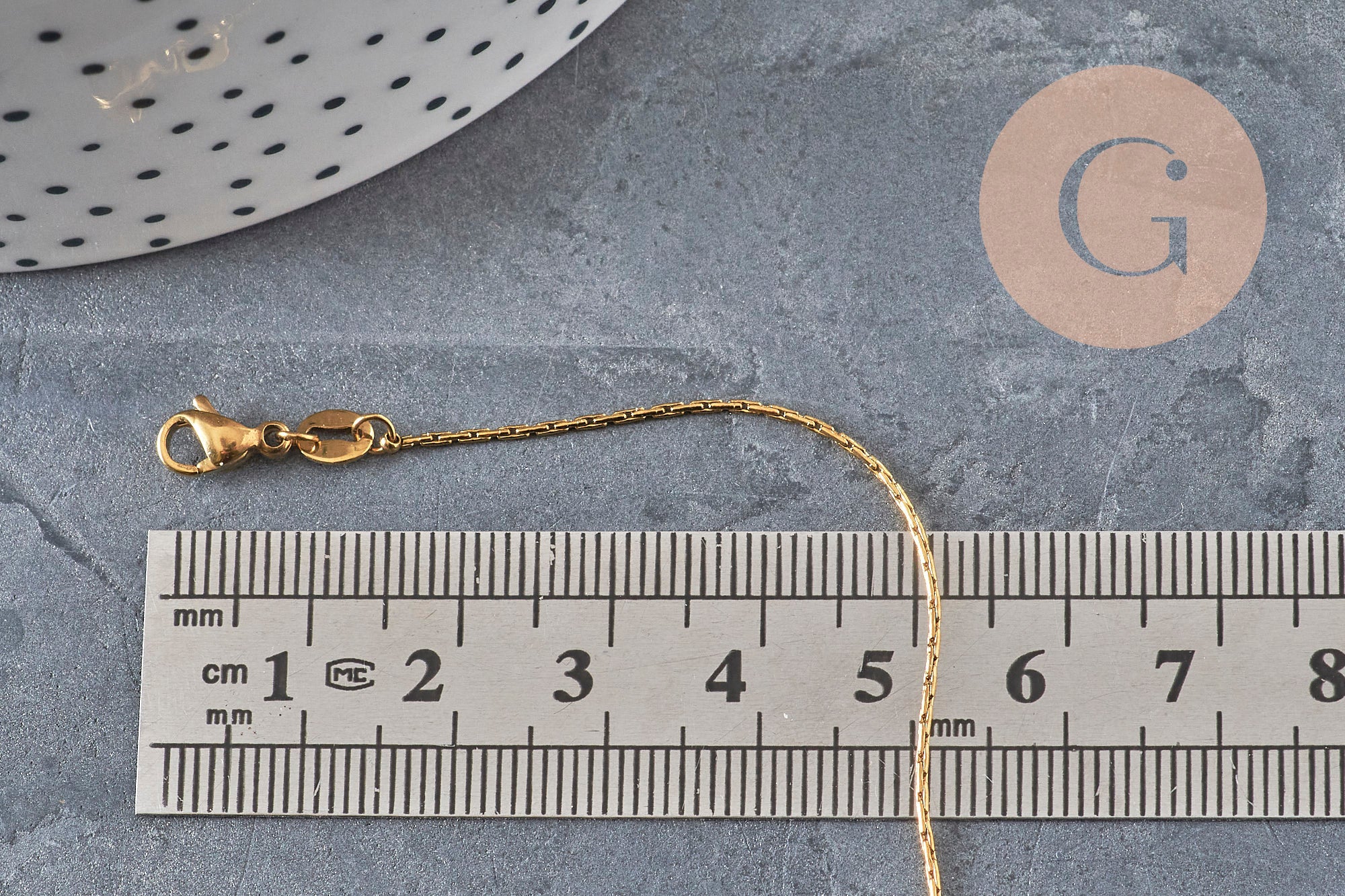 Adjustable snake chain necklace, 304 stainless steel, gold IP, 0.8mm/51cm, x1 VALID