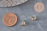 Conector de cadena de bolas de acero dorado con orificio de 7,5 mm/3 mm, x10 (G2092)