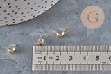 Conector de cadena de bolas de acero dorado con orificio de 7,5 mm/3 mm, x10 (G2092)