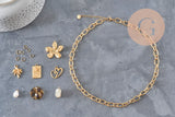 DIY Necklace Kit 304 Stainless Steel Charms Golden Chain, x1 VALID