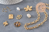 DIY Necklace Kit 304 Stainless Steel Charms Golden Chain, x1 VALID