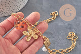 DIY Necklace Kit 304 Stainless Steel Charms Golden Chain, x1 VALID
