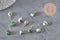 Nugget charm, natural green agate, 304 gold-plated stainless steel, 14mm, x1 VALID