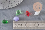 Glass Lemon Fruit Pendants 14mm, x5 VALID