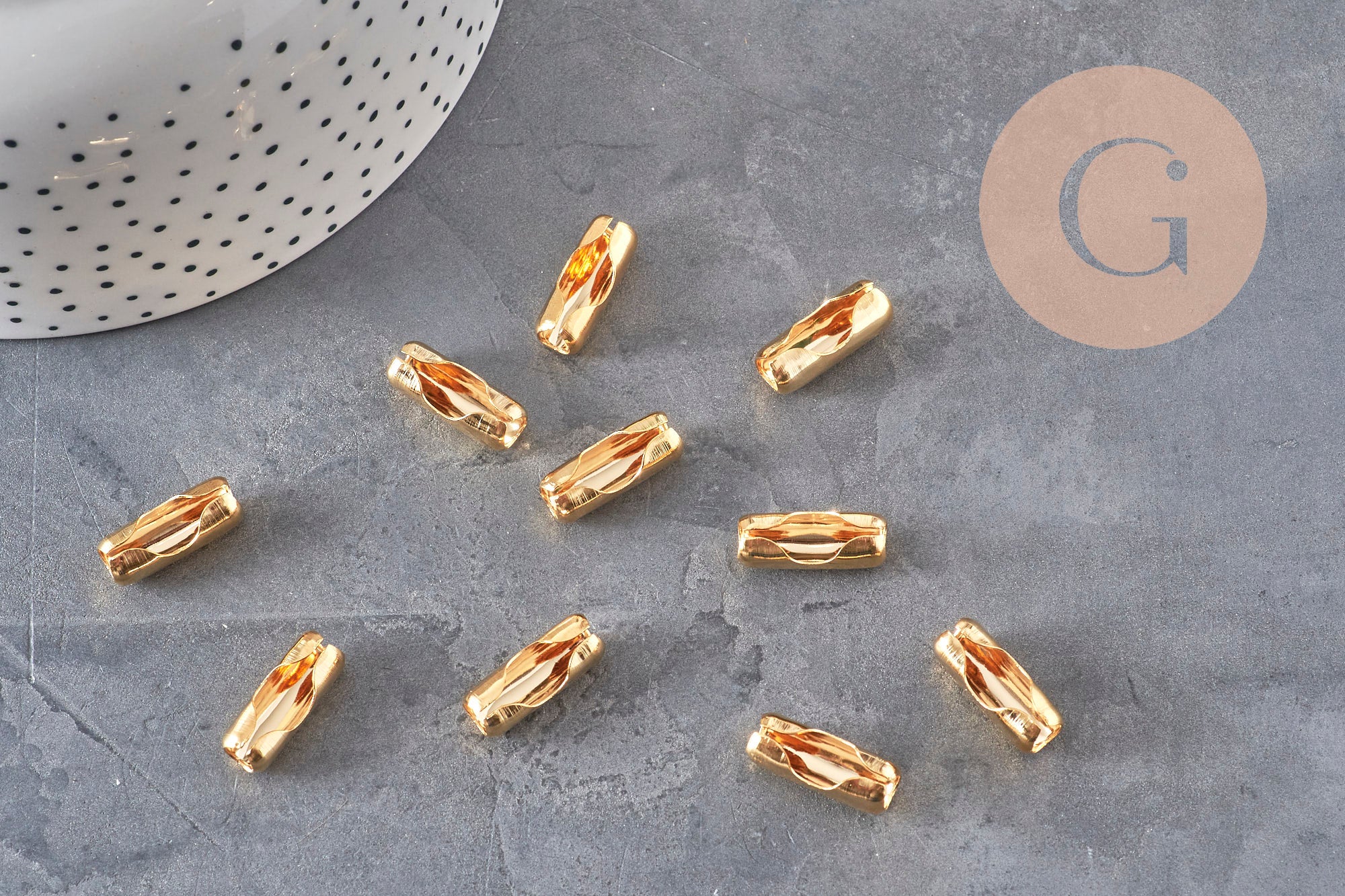 10x 18.5mm Gold-plated 304 Stainless Steel Ball Chain Clasps VALID