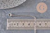 Necklace prisoner chain platinum stainless steel 2mm/37.8cm, x1 VALID