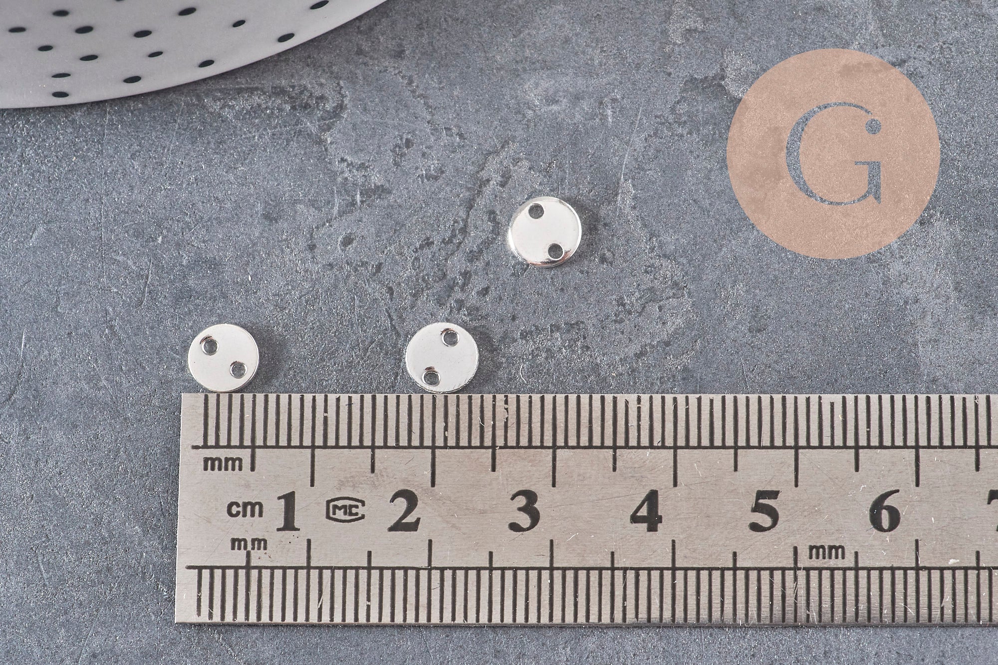 Round connector charm 304 stainless steel silver 6mm VALID