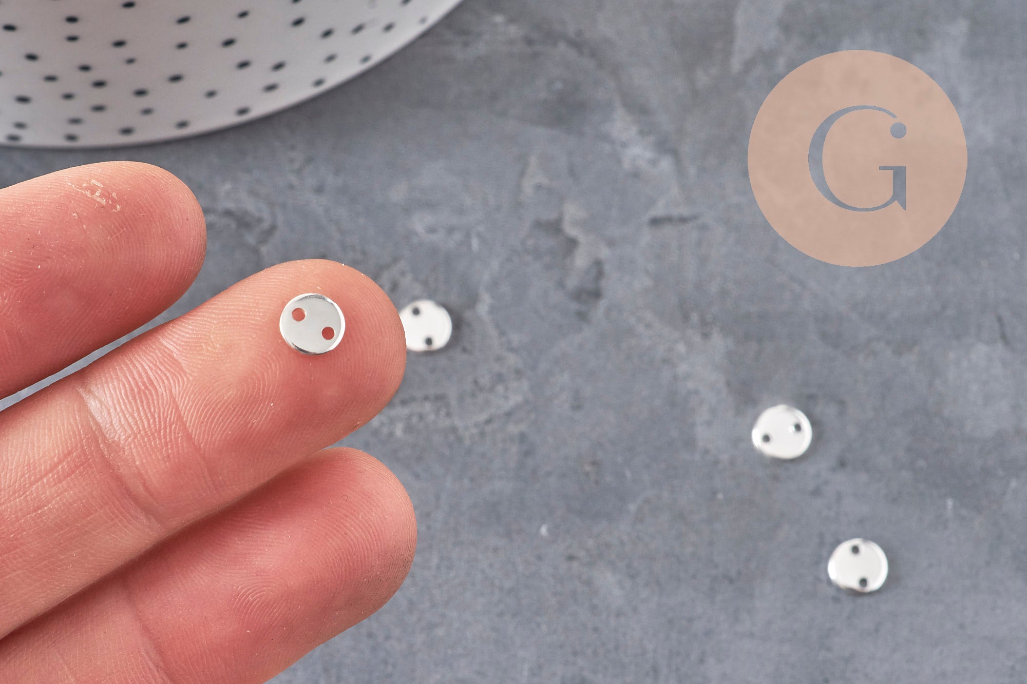 Round connector charm 304 stainless steel silver 6mm VALID