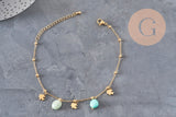 DIY Natural Amazonite Bracelet Kit, IP Gold Plated 304 Stainless Steel, x1 VALIDATED