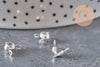Knot cover for 304 stainless steel ball chain, silver plated, with 3.5mm hole, x10 VALID