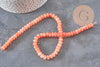 Perle abacus verre rose corail opaque imitation jade 7.5mm, x1 fil de 37cm-Perles-Gingerlily Perles