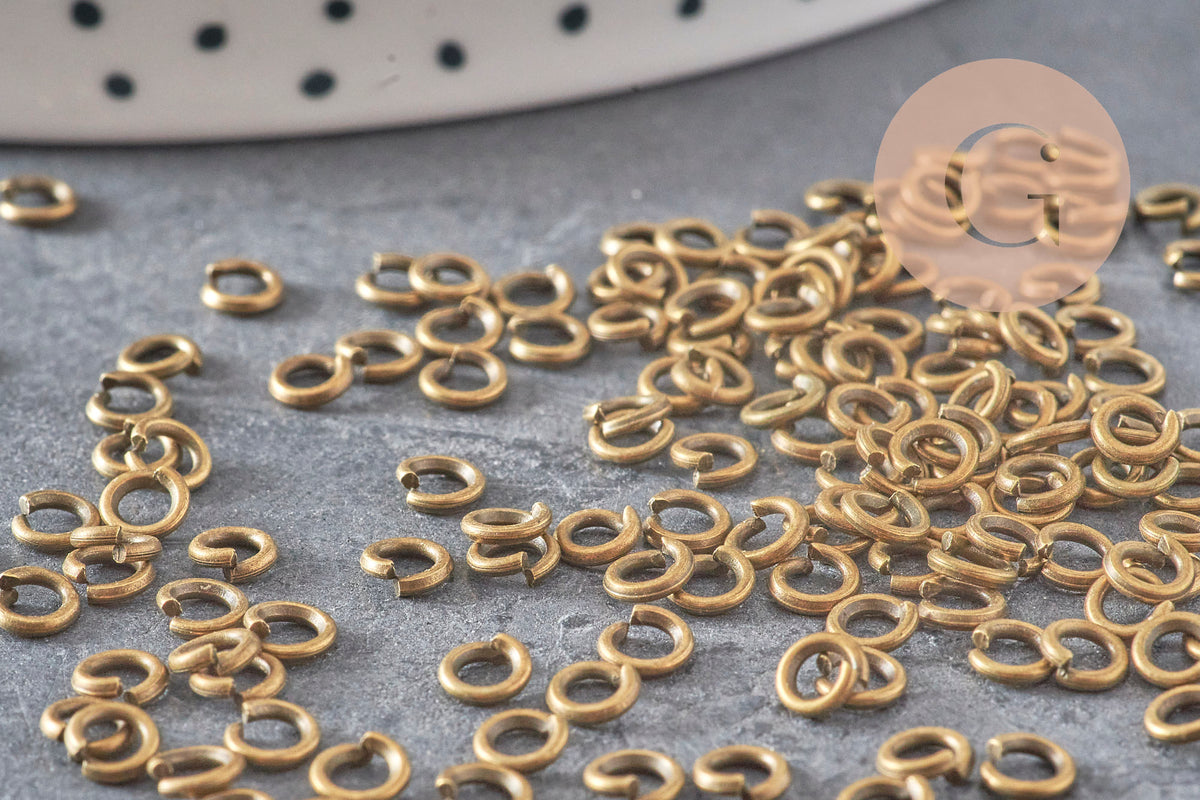 Anneaux de jonction laiton bronze 4mm/0.8mm, x5 grammes (G11354)