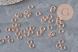 Anneaux de jonction acier IP 304 inoxydable or rose 6x0.8mm, x50-Anneaux-Gingerlily Perles