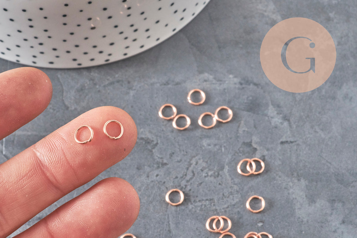 Anneaux de jonction acier IP 304 inoxydable or rose 6x0.8mm, x50-Anneaux-Gingerlily Perles