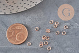 Anneaux de jonction acier 304 inoxydable or rose 3.5x0.6mm, x50 (G11350)