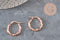 Twisted 304 stainless steel rose gold hoop earrings 20mm, pair (G11358)