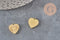 Golden 316 stainless steel heart pendant IP 12mm, x1 (G11360)