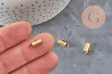 Embouts à glisser chaine boule cordon laiton brut 9mm, x10 (G11357)