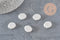 Cuentas de pez de cerámica blanca, 17mm, x5 (G11338)