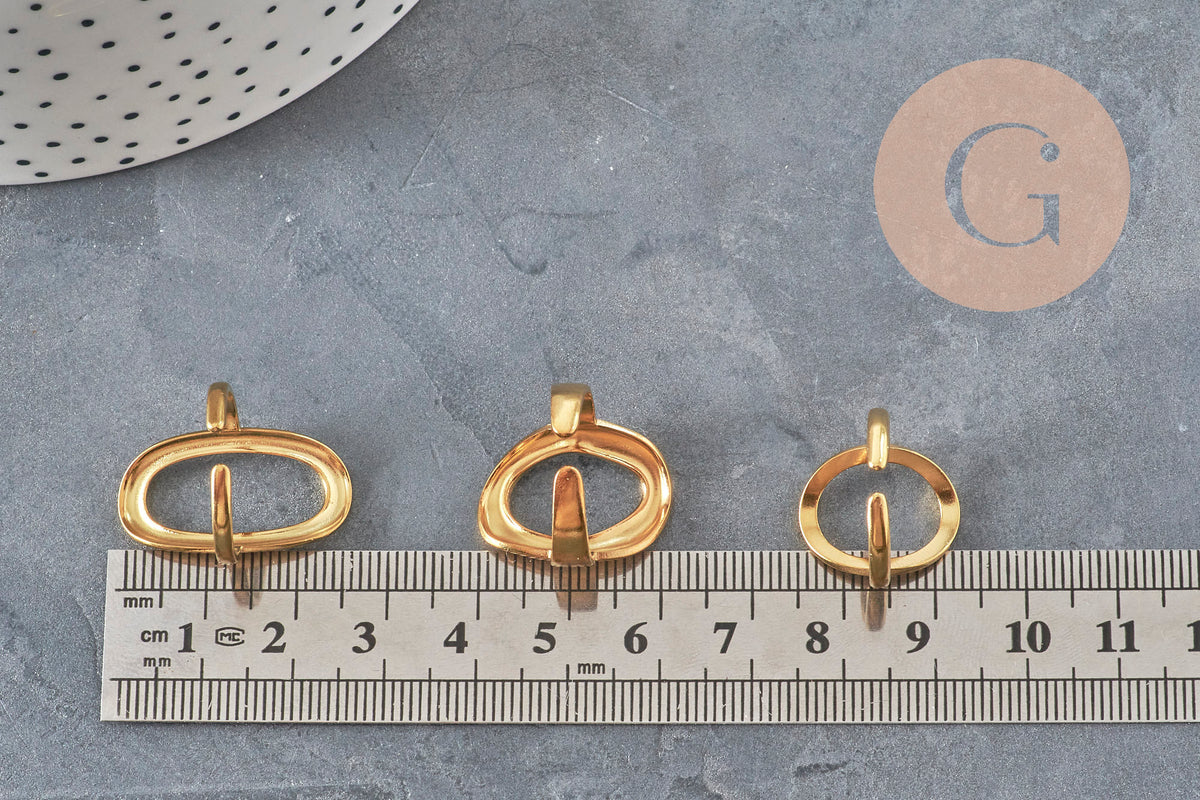 PHOTOS TO BE REDONE VARIATION TO BE TAKEN Oval ring 304 stainless steel gold IP Size 57, x1 (G11154) VALID