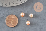 Perle naturelle eau douce ovale rose pêche semi-percée 7mm, x1 VALIDE-Perles-Gingerlily Perles
